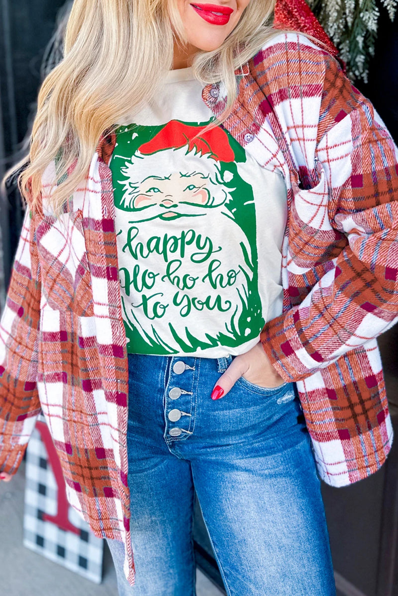Load image into Gallery viewer, DLLS235 - Ladies Rose Christmas Plaid Casual Flannel Shacket
