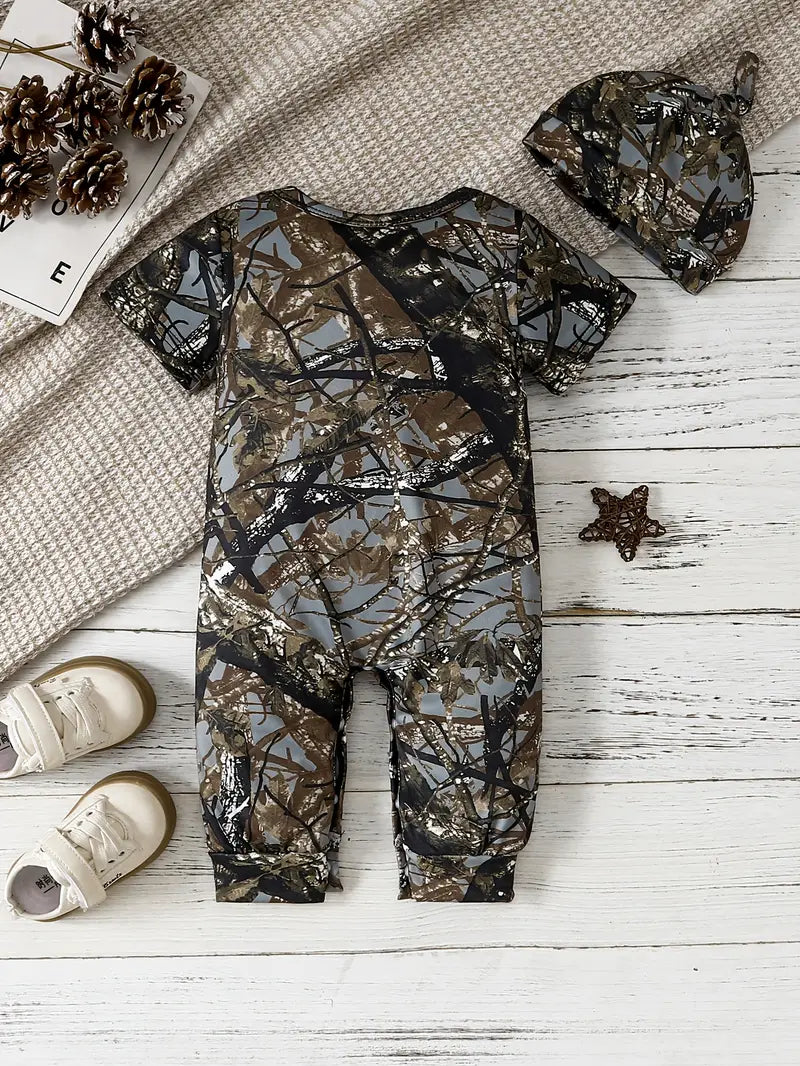Load image into Gallery viewer, TMCHD37 - Camouflage 2 Piece Baby Romper Set
