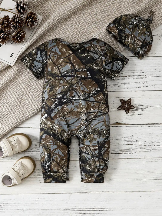 TMCHD37 - Camouflage 2 Piece Baby Romper Set