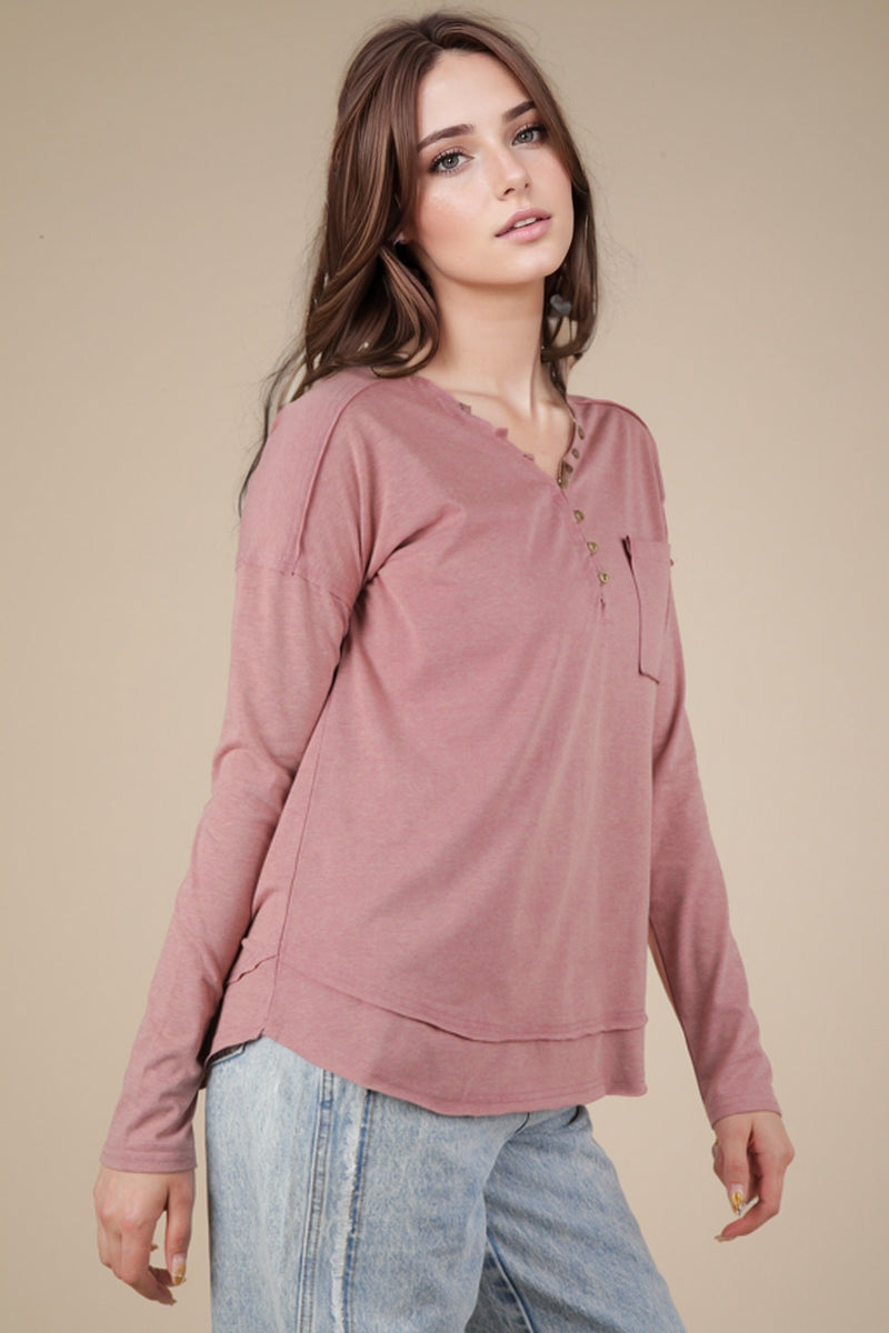Load image into Gallery viewer, Very 10 - Ladies Mineral Washed Cotton Comfy Knit Top
