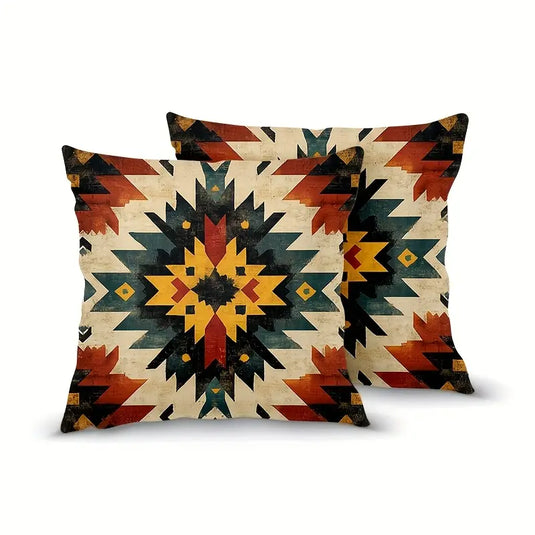 TMPL18 - 2 Piece Set Southwestern Print Throw Pillows