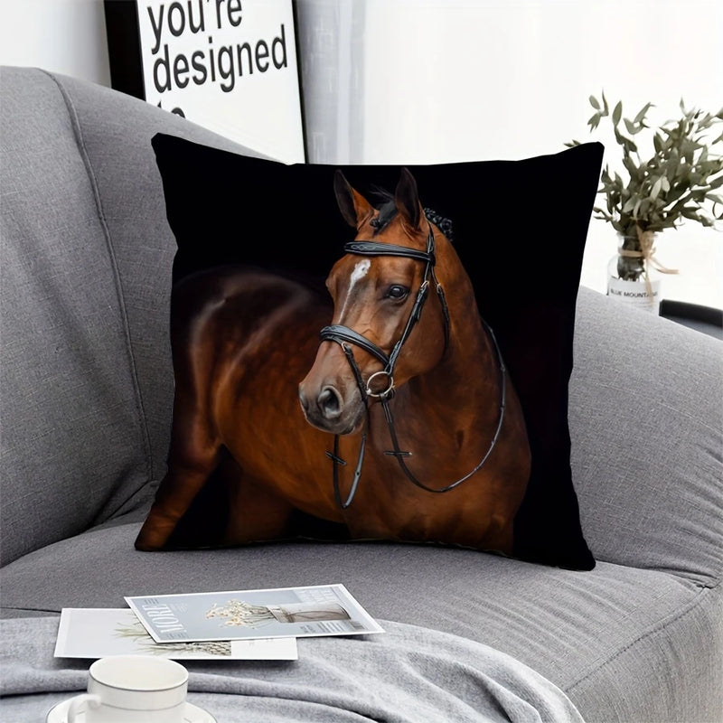 Load image into Gallery viewer, TMPL96 - 1 Piece - 18&quot; x 18&quot; Horse Printed Throw Pillow
