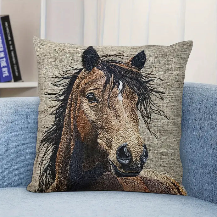 TMPL28 - Set of 2 Vintage Brown Horse 18
