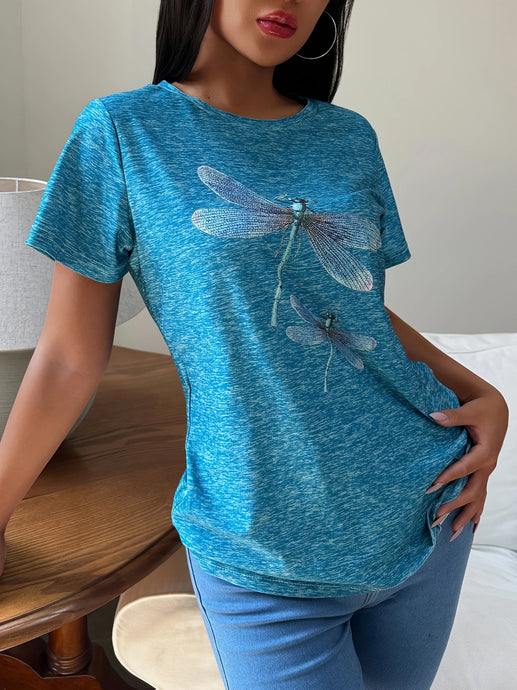 TMTSHT98 - Ladies Short Sleeve Dragonfly Shirt