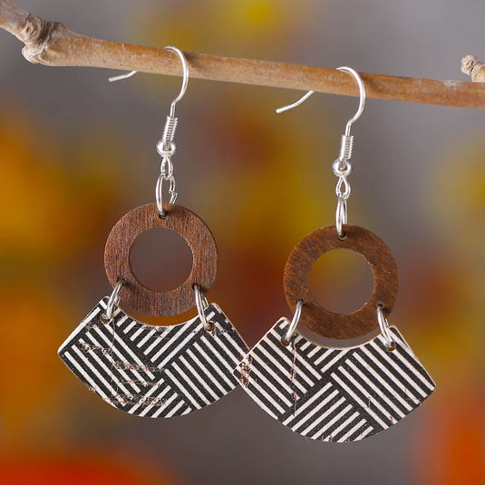 NIHER2 - Bohemian Wood Drop Earrings
