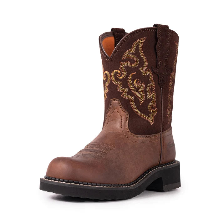 Load image into Gallery viewer, PLT303609 - Palitutu Women's Brown Full Grain Leather Embroidered Cowgirl Boots
