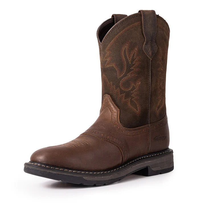 Load image into Gallery viewer, PLT403606 - Palitutu Men's Brown Full Grain Leather Round Toe Cowboy Boots
