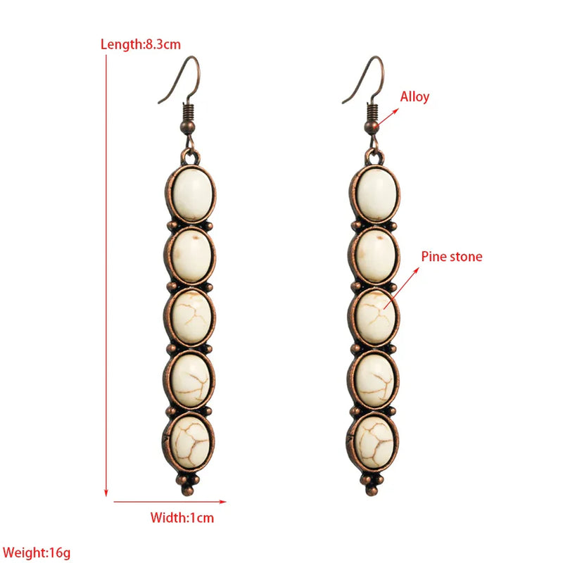 Load image into Gallery viewer, GOODER 2 - Retro White Multi Stone Drop Earrings

