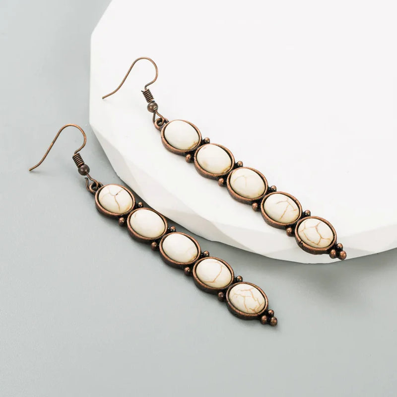 Load image into Gallery viewer, GOODER 2 - Retro White Multi Stone Drop Earrings
