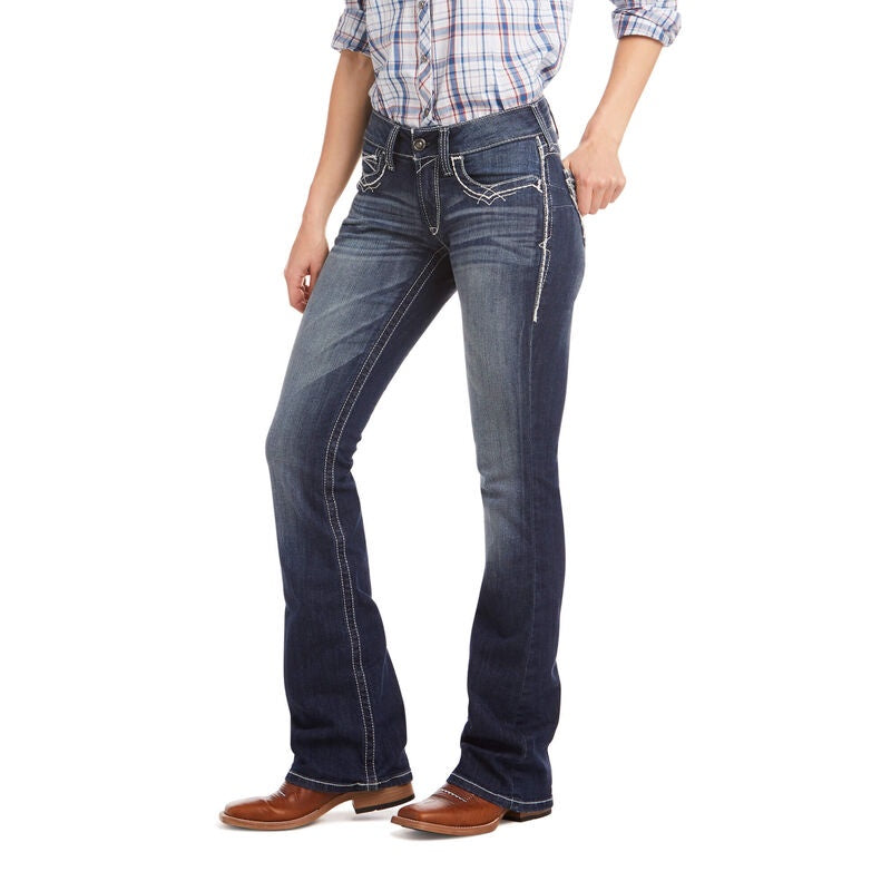 Load image into Gallery viewer, 10017510 - Ariat R.E.A.L. Mid Rise Stretch Entwined Boot Cut Jean Marine
