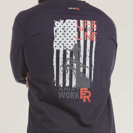 10035555 - Ariat FR Air Life on the Line Graphic Top