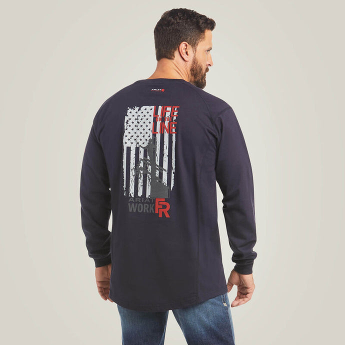 10035555 - Ariat FR Air Life on the Line Graphic Top