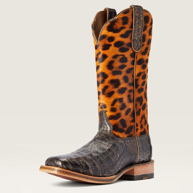 Load image into Gallery viewer, 10042540 - Ariat Women's Donatella Brushed Chocolate Caiman Belly Western Boot
