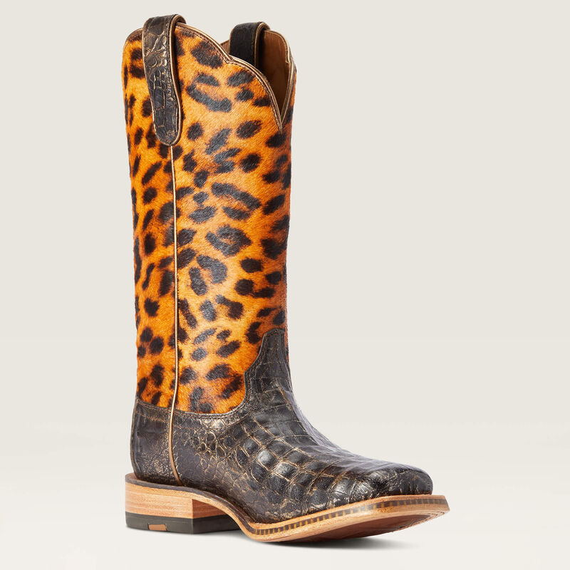 Load image into Gallery viewer, 10042540 - Ariat Women's Donatella Brushed Chocolate Caiman Belly Western Boot
