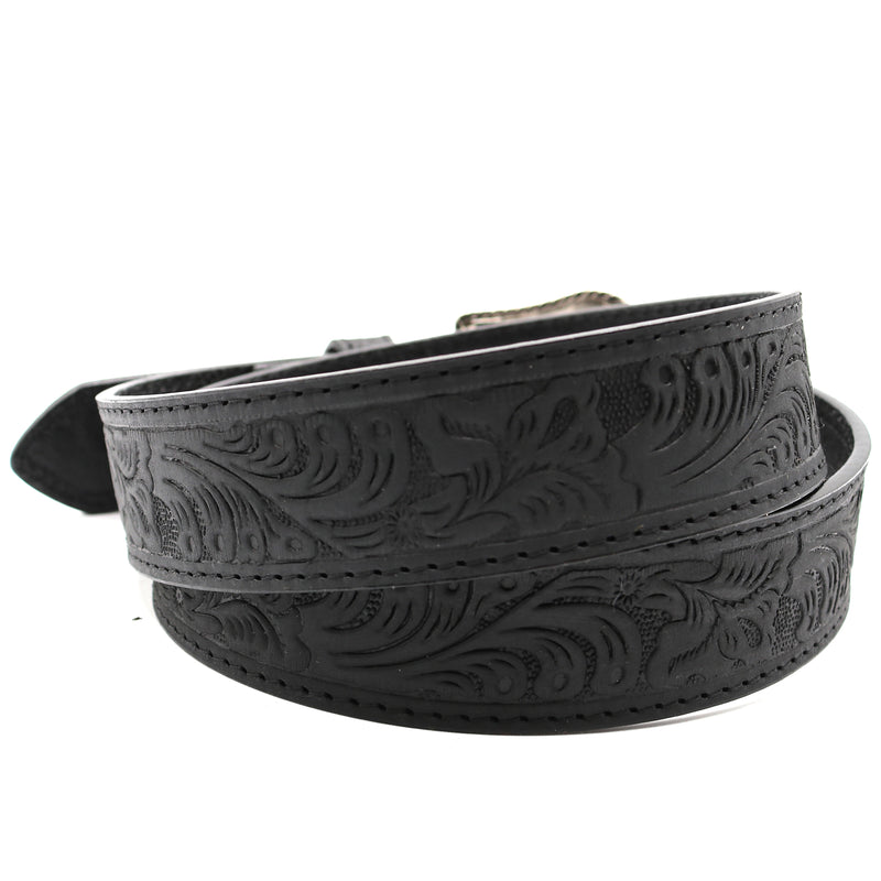 Load image into Gallery viewer, CP1006 - Cowboy Prayer Black Cowhide Leather Belt
