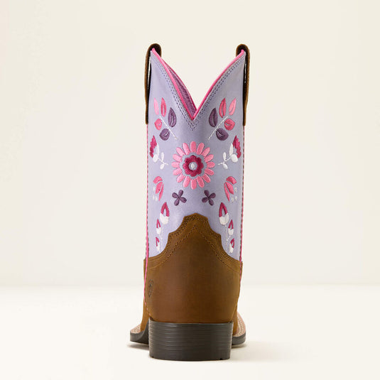 10074202 - Ariat Wild Bloom Wide Square Toe Children's Western Boot