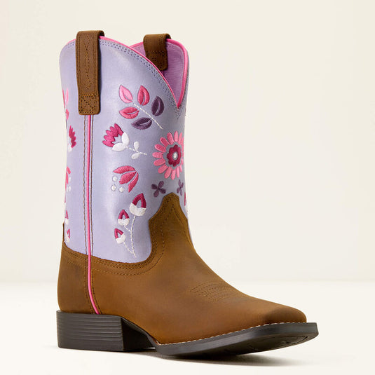 10074202 - Ariat Wild Bloom Wide Square Toe Children's Western Boot