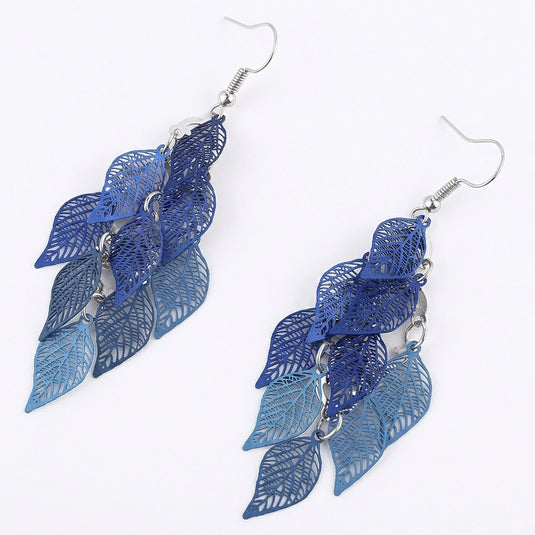 TMER88 - Multi Leaf Drop Earrings