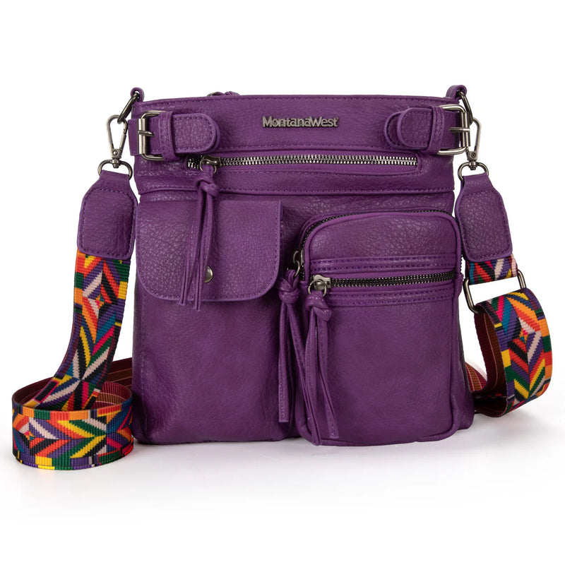 Load image into Gallery viewer, MWC-100APP - Montana West Multi Pockets Crossbody Bag - Purple

