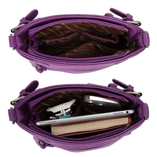 MWC-100APP - Montana West Multi Pockets Crossbody Bag - Purple
