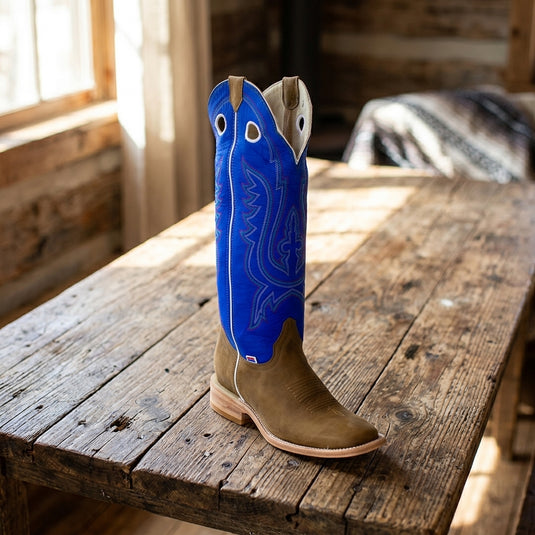 1106 - RockinLeather Men's Buckaroo Blue Shaft Western Boot