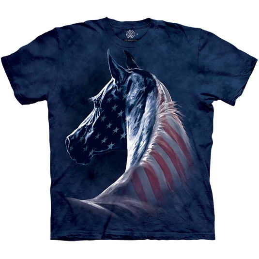 103381 - Patriotic Horse Classic Cotton T-Shirt