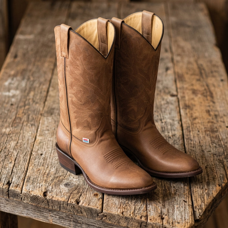 Load image into Gallery viewer, 1243 - RockinLeather Men's Round Toe Sierra Scotch Goat Western Boot
