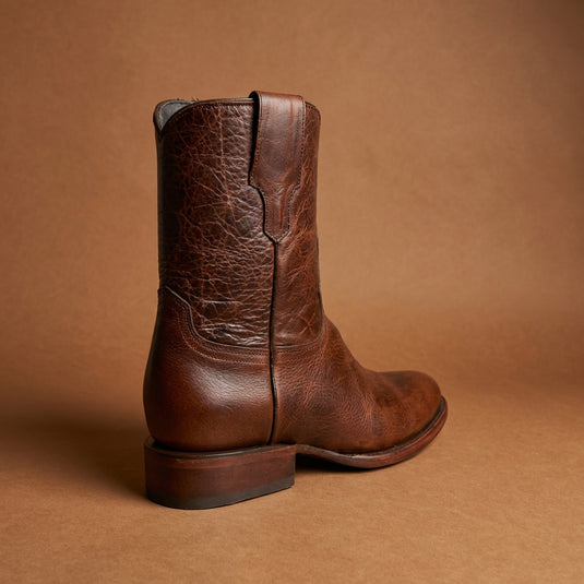 8032 - RockinLeather Men's Brown Zip Up Cowhide Western Boots