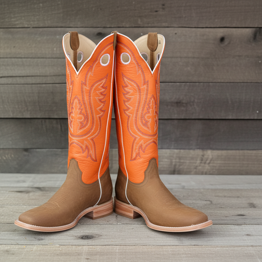 1104 - RockinLeather Men's Buckaroo Orange Shaft Western Boot