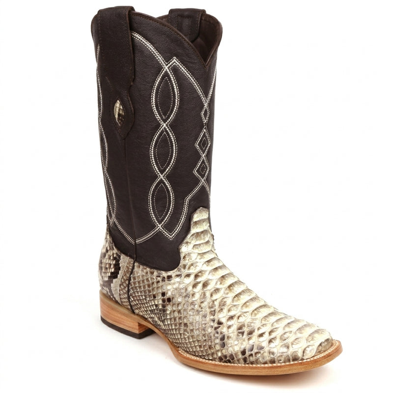 Load image into Gallery viewer, 8005 - RockinLeather Men's Natural Python Square Toe Western Boot
