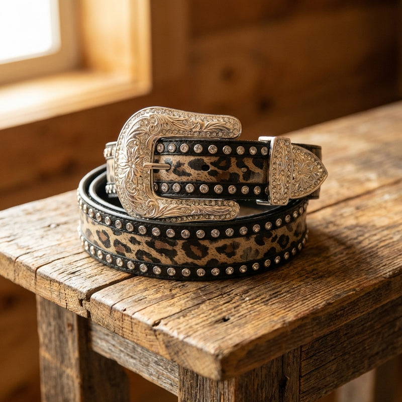 Load image into Gallery viewer, A502 - Women's Blk PF w/Cry &amp; Leopard

