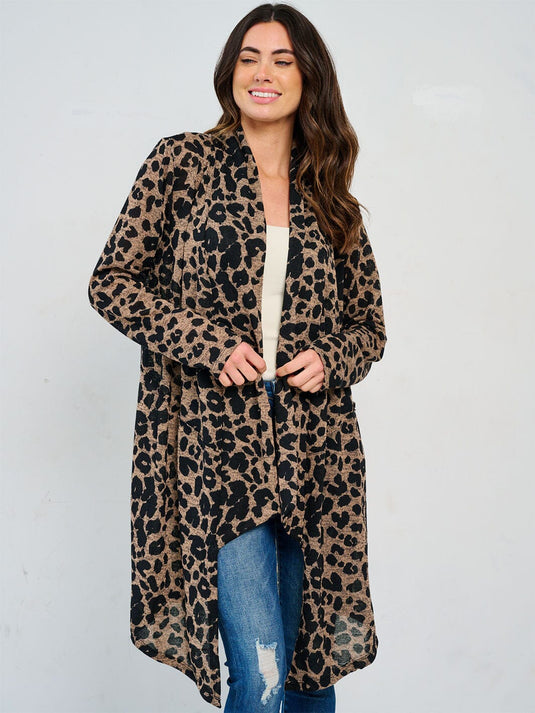 WFT 10 - Women's Leopard Print Cardigan