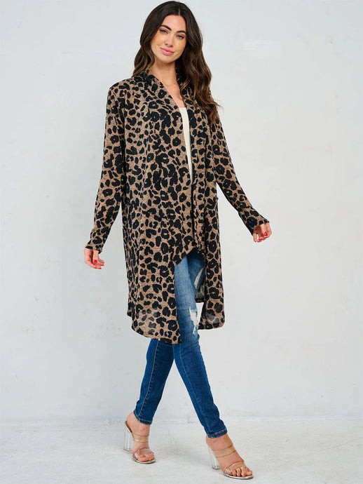 WFT 10 - Women's Leopard Print Cardigan