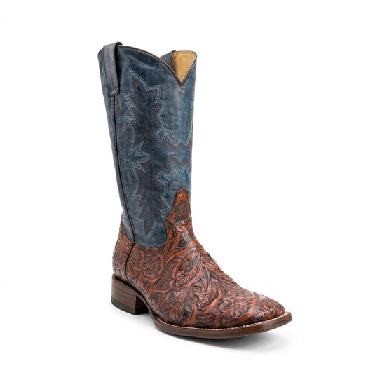 CP5012 - Cowboy Prayer Hand Crafted Cognac Stamped Cowboy Boots