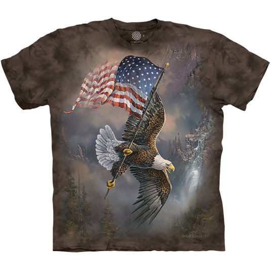 105958 - Flag-Bearing Eagle Classic Cotton T-Shirt