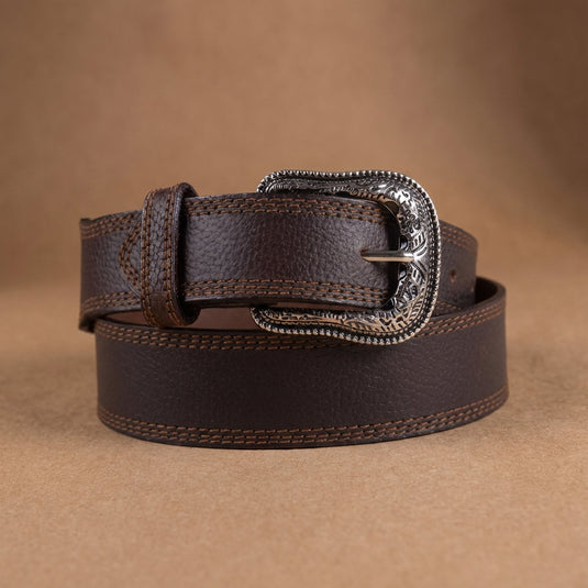 B1038 - RockinLeather Brown Oiled Cowhide Leather Belt