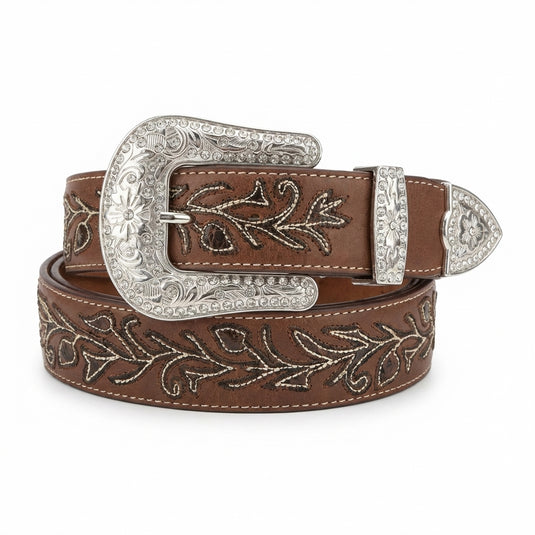 N3521408 - Nocona Women's Leaf Vine Stitched Belt