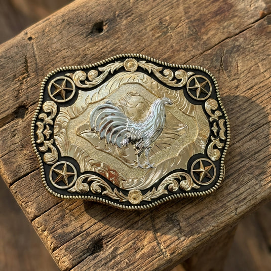 AWW1 - Rooster Rose Gold 4 Star Buckle
