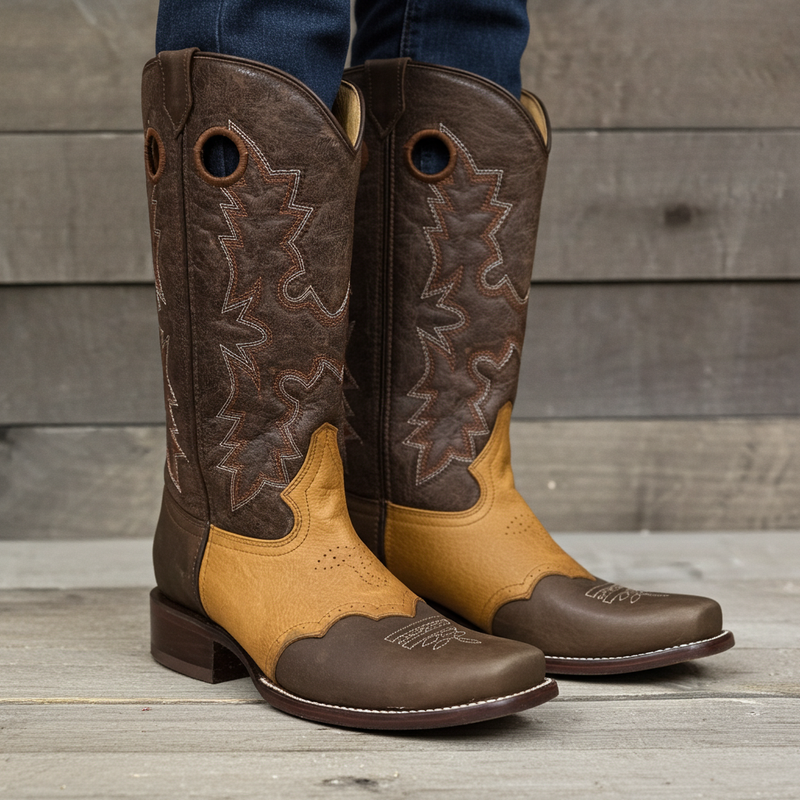 Load image into Gallery viewer, CP5005 - Cowboy Prayer Men&#39;s Chocolate Western Boot With Overlay
