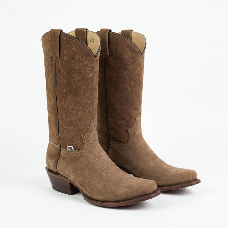 Load image into Gallery viewer, 1226 - RockinLeather Men's Tobacco Suede Narrow Square Toe Western Boot
