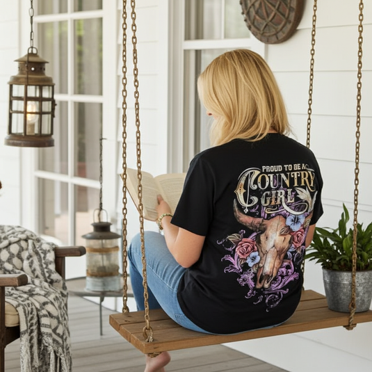 7053 - Southern Addiction Proud to be a Country Girl T Shirt