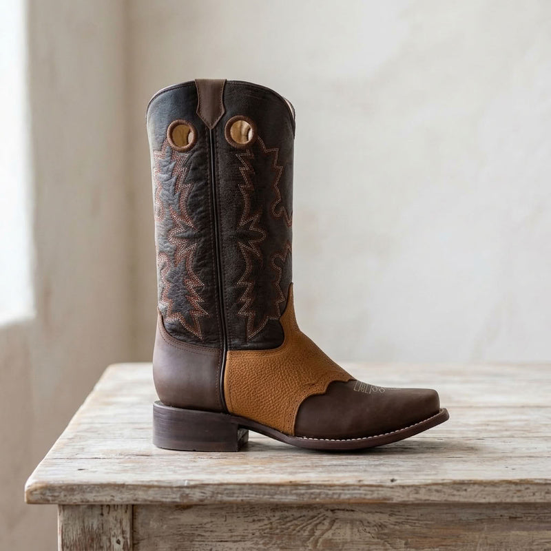 Load image into Gallery viewer, CP5005 - Cowboy Prayer Men's Chocolate Western Boot With Overlay
