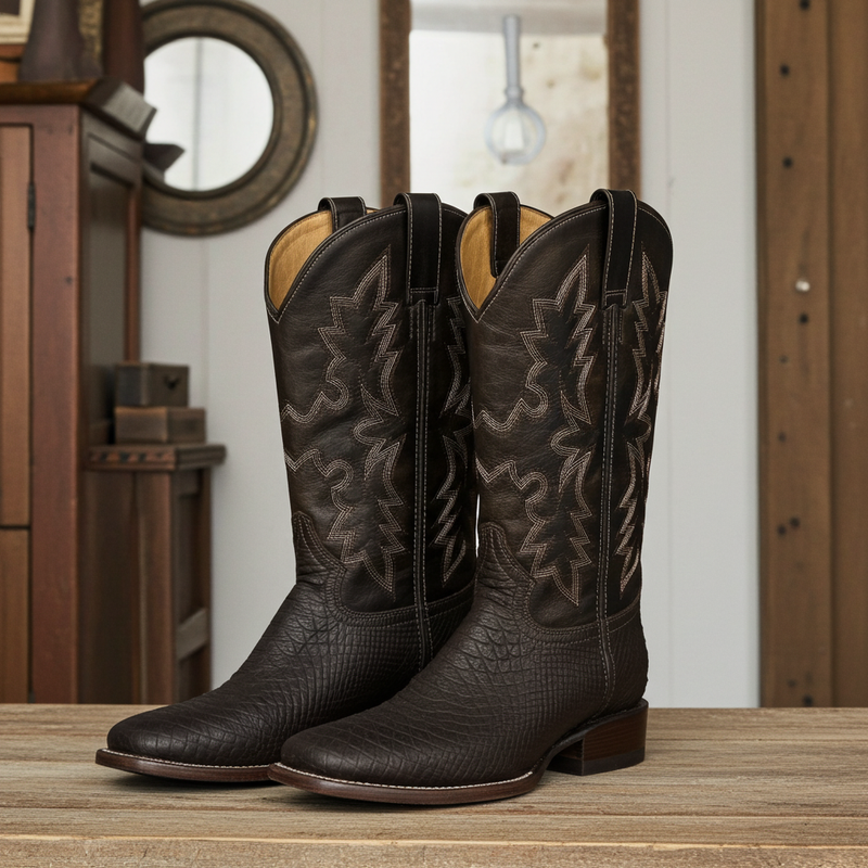 Load image into Gallery viewer, CP5004 - Cowboy Prayer Men&#39;s Chocolate Snake Print Western Boot
