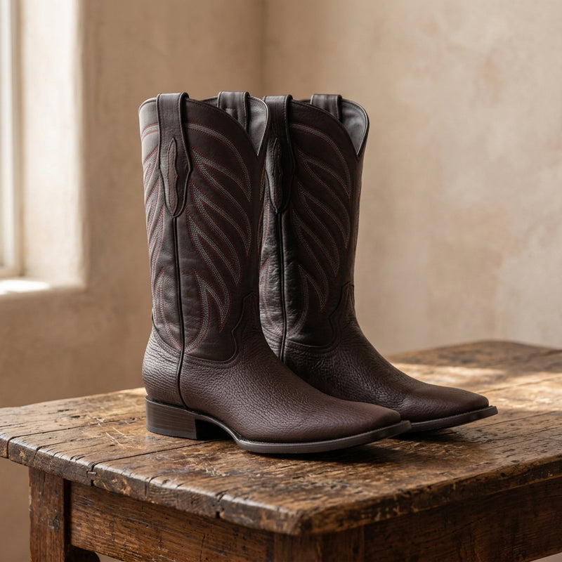 Load image into Gallery viewer, 8027 - RockinLeather Men's Black Cherry Genuine Sharkskin Boots
