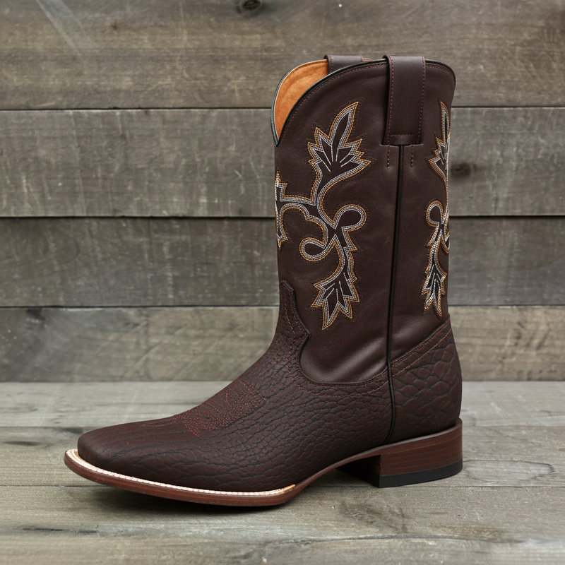 Load image into Gallery viewer, CP1703 - Cowboy Prayer Hand Crafted Genuine Brown Bullhide Shoulder Boots
