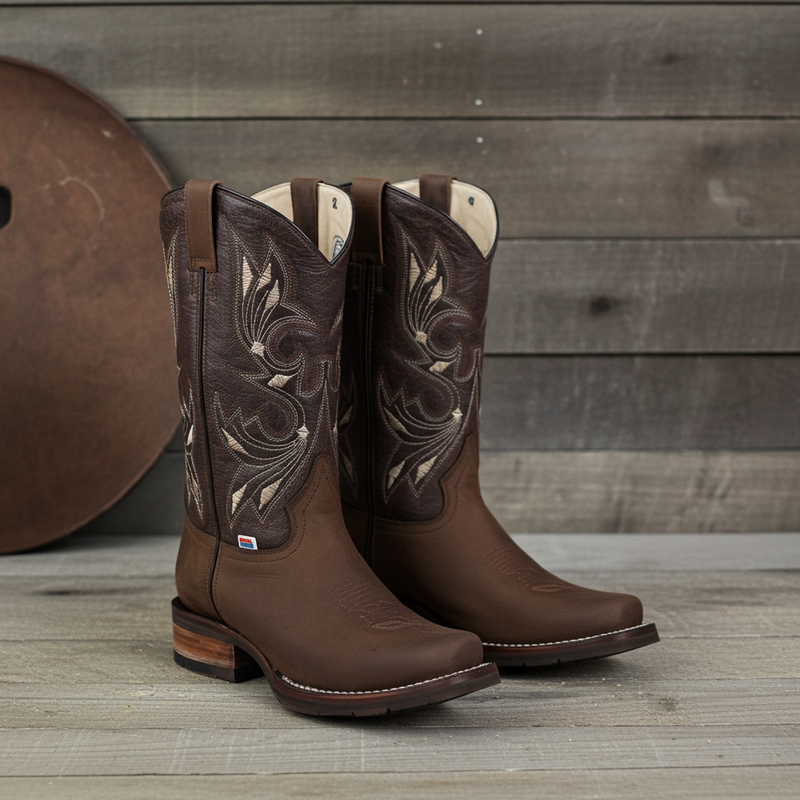 Load image into Gallery viewer, 1126 - RockinLeather Men&#39;s Chocolate Crater Square Toe Western Boot
