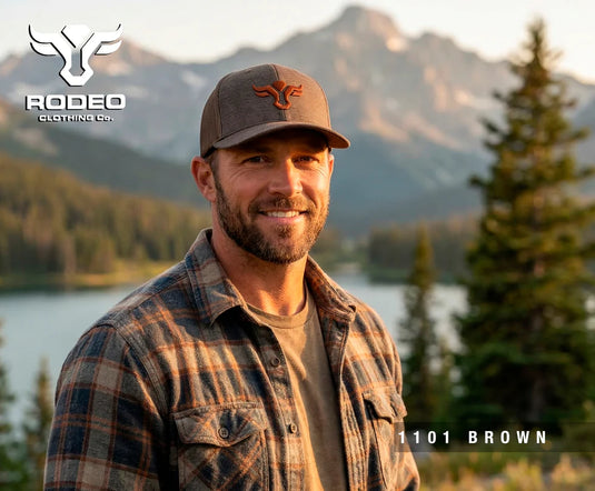 TH101-1101 - BROWN - Rodeo Clothing Men’s Cotton Twill Mesh Western Cap