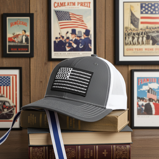 SA132 - Southern Addiction Charcoal/White Barbed Wire Flag Cap