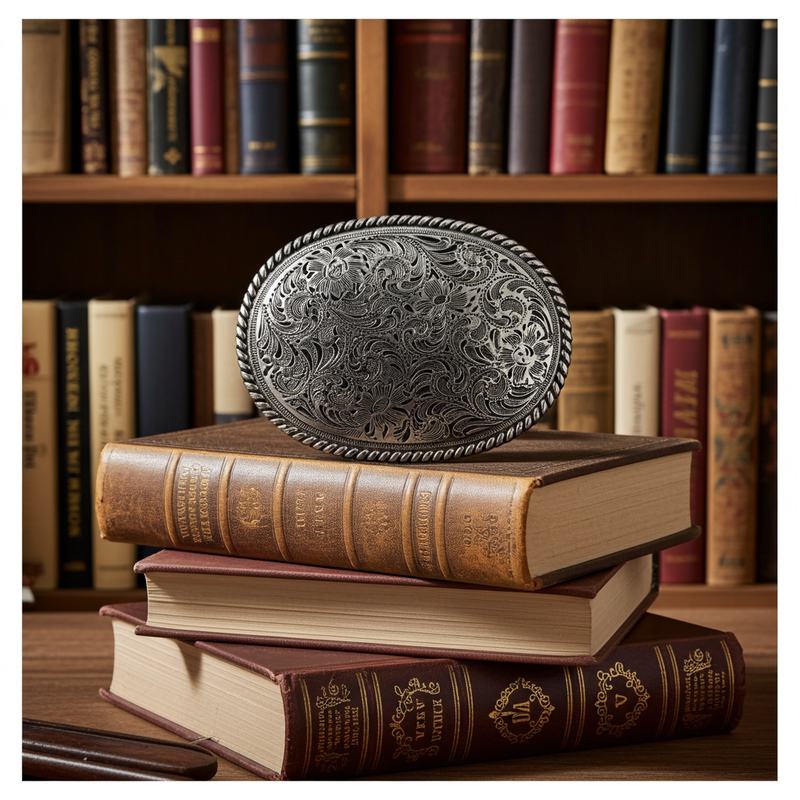 Load image into Gallery viewer, RLB500 - RockinLeather Silver Scrolled Oval Buckle
