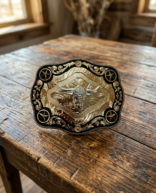AWW6 - Bullhead Rose Gold 4 Star Buckle